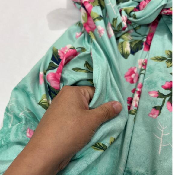 Posh Peanut Milk Silk Womens Medium Floral Robe Postpartum Loungewear Comfy - Picture 4 of 6